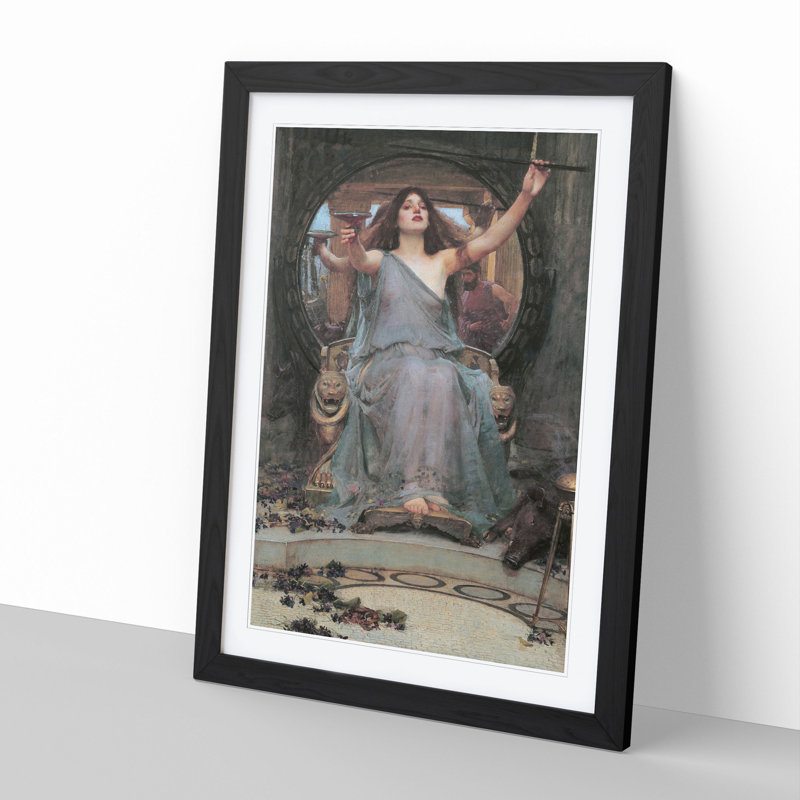 Circe Offering the Cup to Odysseus by John William Waterhouse - Picture Frame Painting on MDF, 48cm H x 36cm W x 2cm D