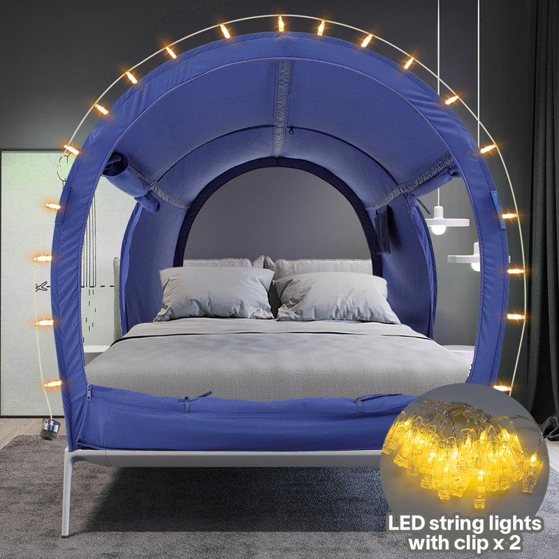 Navy Blue Polyester Twin Bed Tent Canopy