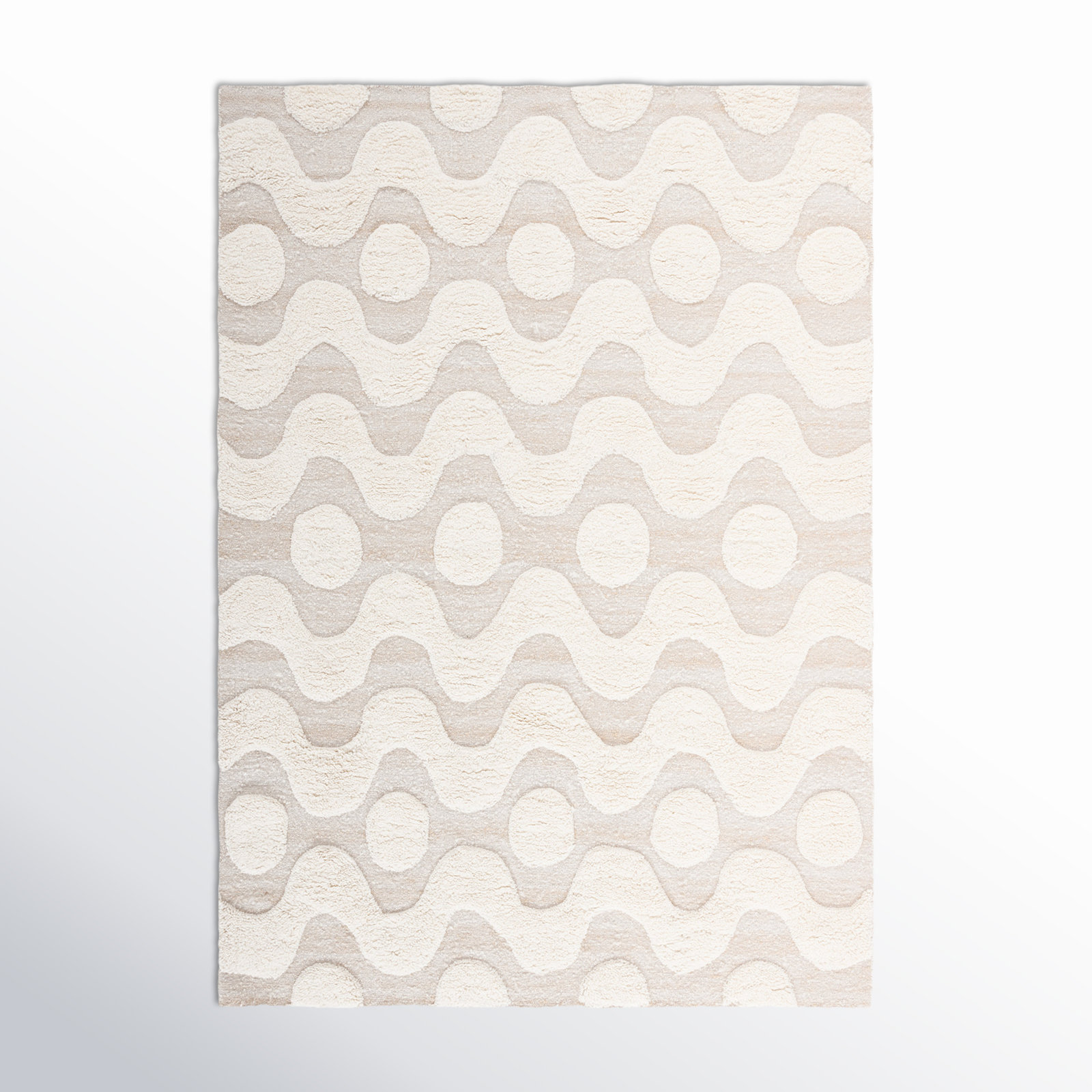 Mullen Handmade Ivory Rug, Rectangle 8' x 10'