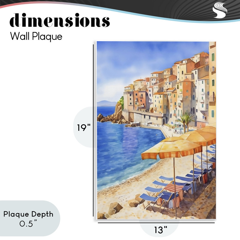 Plaque murale sur la plage, bord de plage, design by Creative Studio, 19 x 13