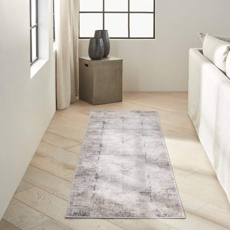 Tapis d'intérieur moderne gris Calvin Klein CK022 Infinity 5 pi 3 po x 7 pi 3 po, Rectangle 9 pi 9 po x 12 pi