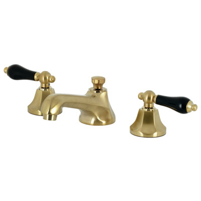 Kingston Brass Duchess Two-Handle 3-Hole Deck Mount Widespread Bathroom Faucet with Brass Pop-Up Drain
