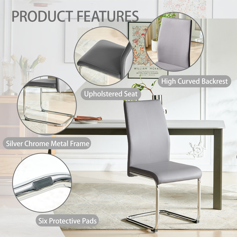 46cm H Upholstered Side Chair, Gray