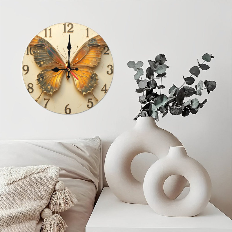 Horloge murale papillon