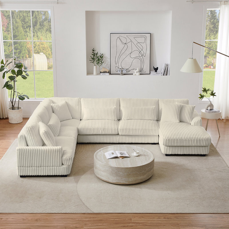 Canapé modulaire Basic, Velours côtelé beige