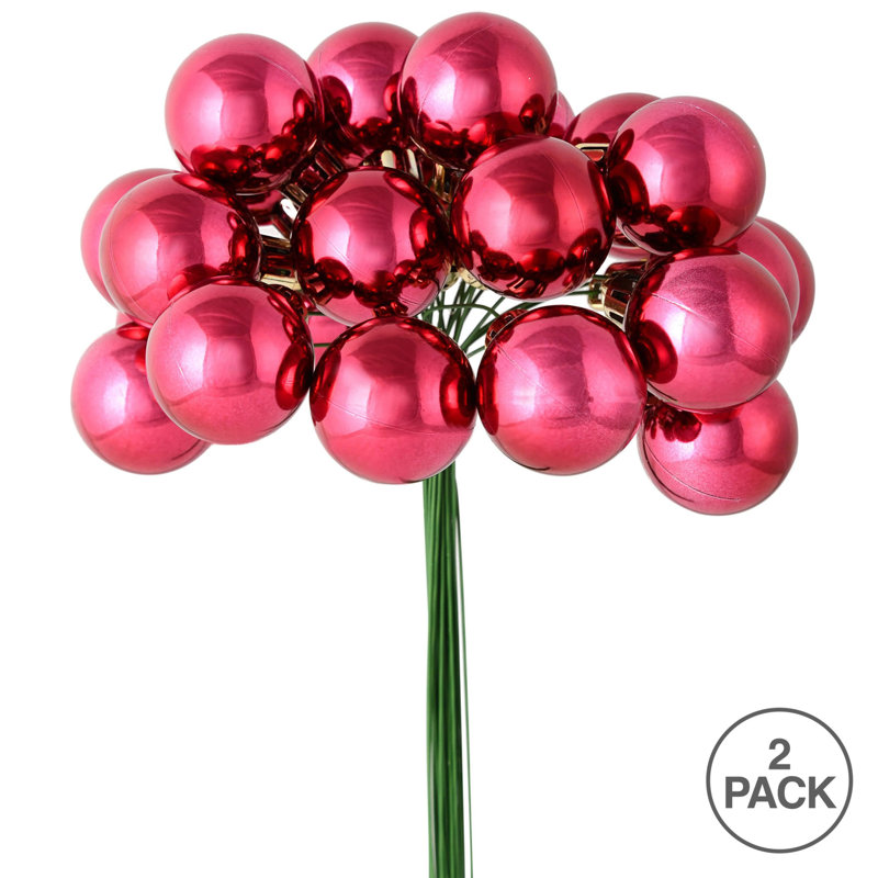 Décoration de Noël boule brillante 1 "x 24", Rouge baie