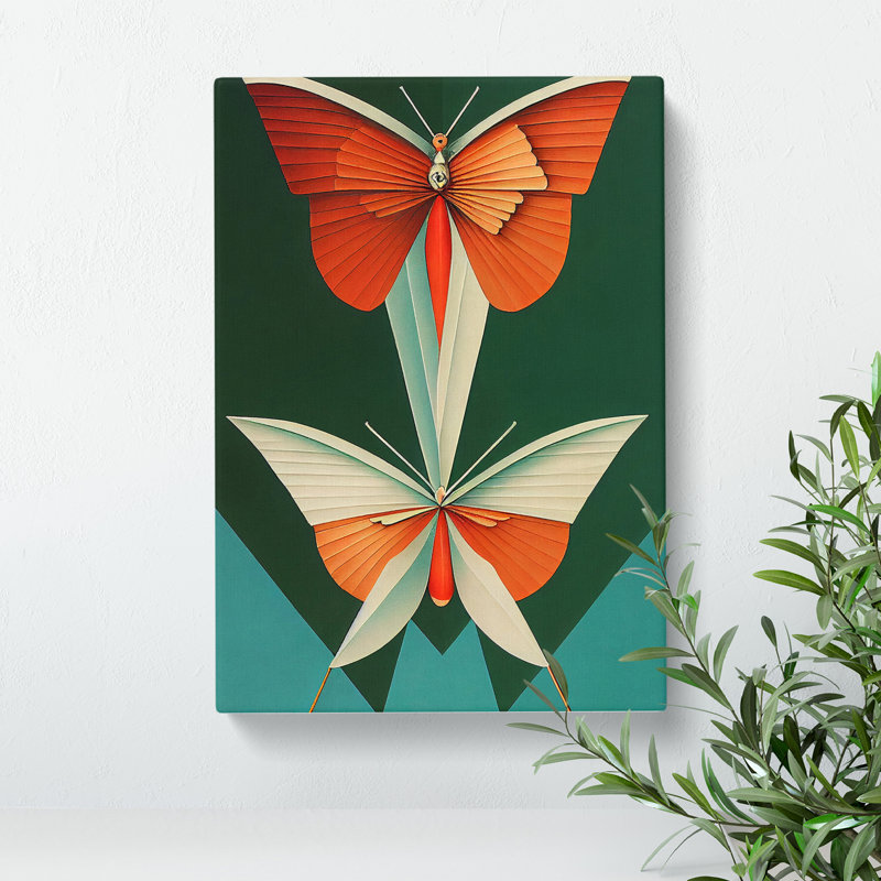 Butterflies In Abstract No.2 - Wrapped Canvas, 50cm H x 35cm W x 3cm D