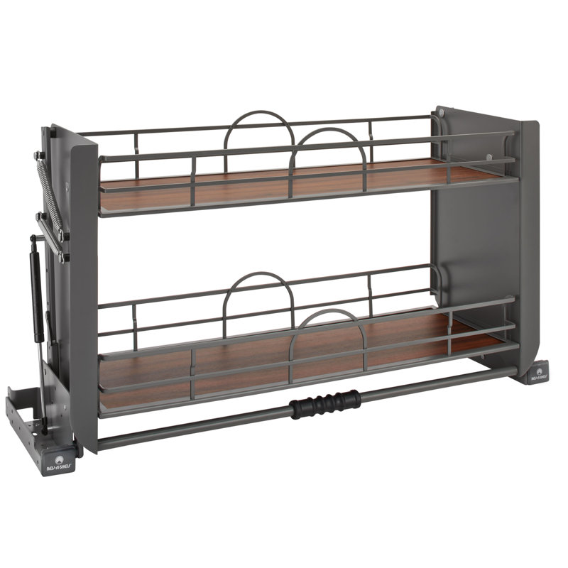 Rev-A-Shelf Kitchen Pulldown Wall Cabinet Shelf System, 34" W, Orion Gray
