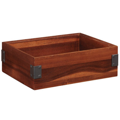 Boîte de présentation rectangulaire empilable en bois noyer urbain GET Enterprises WB-1294WD-W 8B7803448F7E496D9A9C9B5F04CE76FA