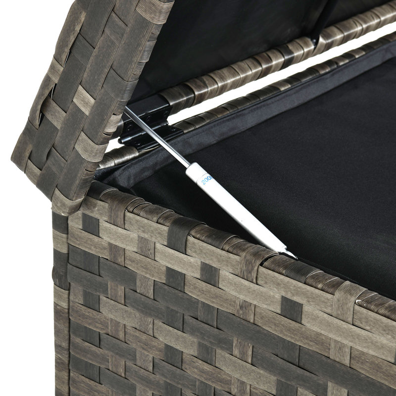Balconera Water Resistant Wicker Deck Box, Gray, 32.67" H x 60.23" W x 27.16" D