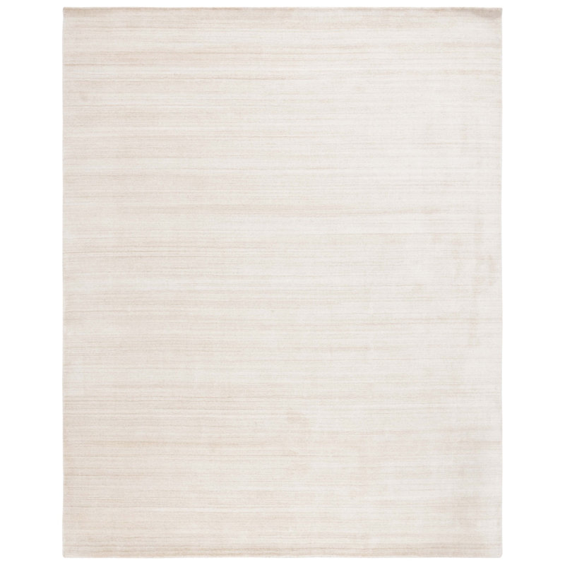 Lavonia Hand-Woven Flatweave Wool Beige Area Rug, Rectangle 8' x 10'