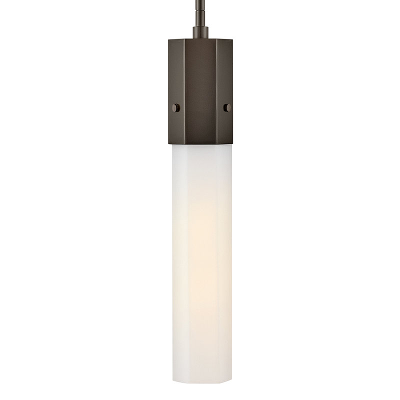 Single Light Modern Cylinder Pendant, Black Oxide