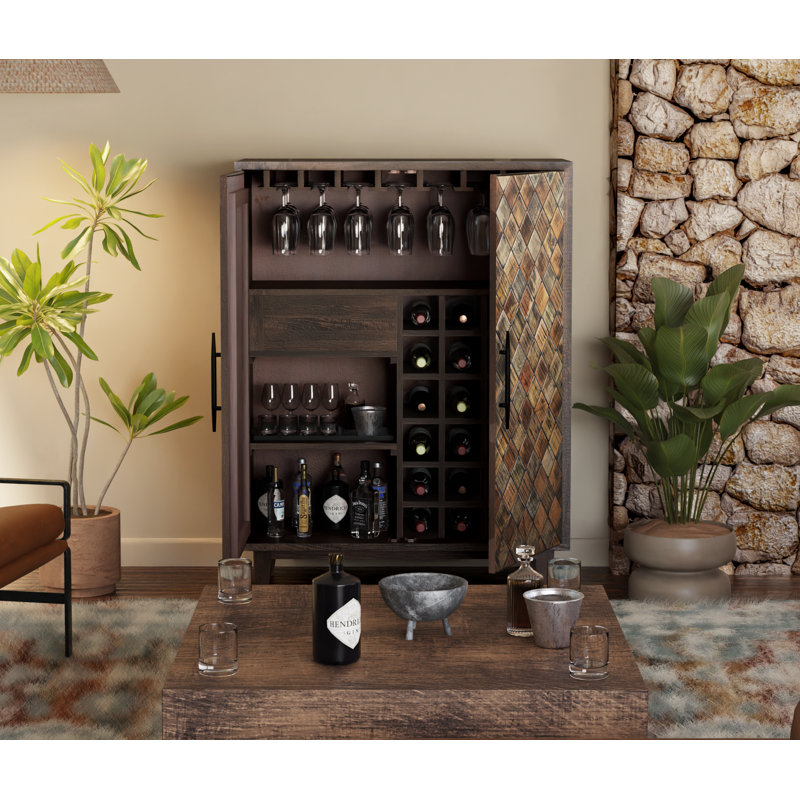 2-door Solid Wood Bar Cabinet