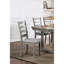 2 chaises d'appoint de salle à manger grises 2 pièces, dossier, siège en tissu rembourré, rustique brossé à 2 fils, placage de bois