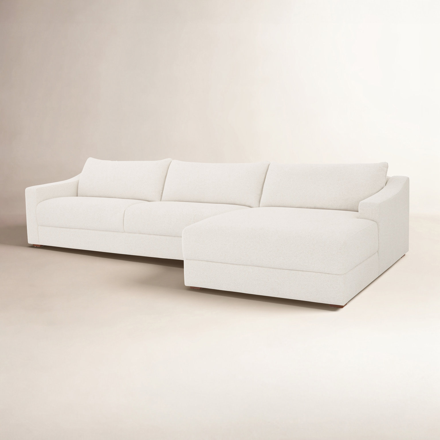 Nora Upholstered Chaise L-Sectional, Right Hand Facing