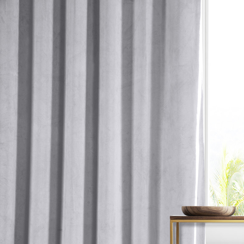 Loria Plush Velvet 100% Blackout Curtains For Bedroom, Living Room - Single Panel, 50" W x 84" L, Concrete Gray