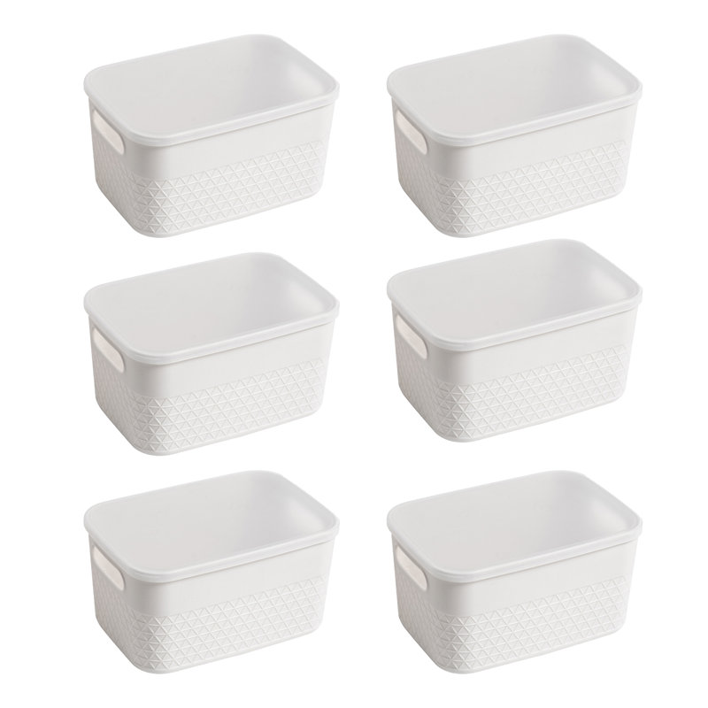 Ensemble de boîtes en plastique, 4 L, 6, Blanc