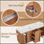 59 Inch Bathroom Vanity SMC Resin Double Sink MDF Cabinet Solid Wood Legs Soft Close Hinges Hidden Drawers