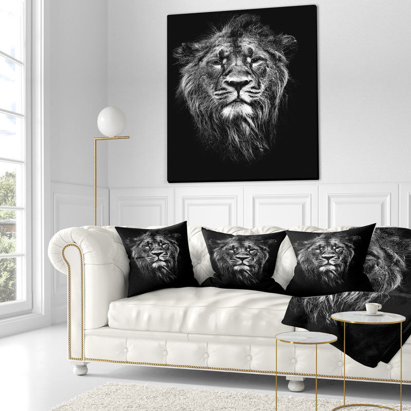 Coussin lion asiatic masculin animal, 16 po x 1 po, Coussin décoratif