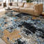 Handmade Silk and Wool Abstract Area Rug