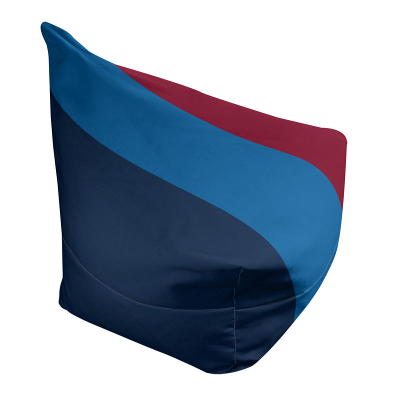 Bean Bag Cover, 42" H x 38" W x 2" D, Polar Night Blue/Aviator Blue/Red