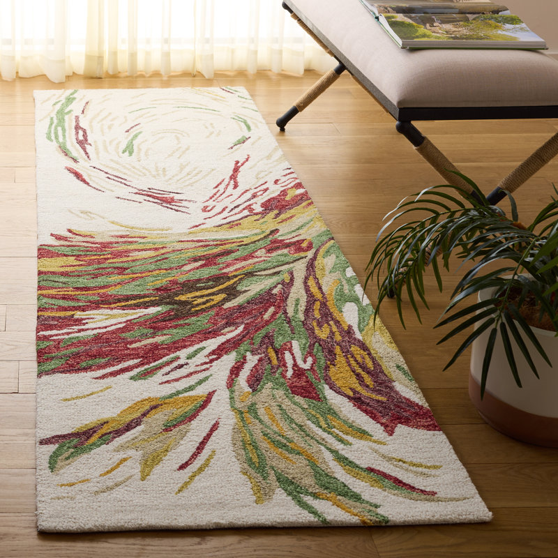 Ebony Hand Tufted Wool;Cotton Abstract Rug, Runner 2'3" x 8'