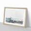 Solo Red Sailboat & Seascape in Abstract - Framed Print-55726382-55726388