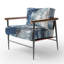 Fauteuil d'appoint rembourré abstrait bleu et gris Elixir II-234548673