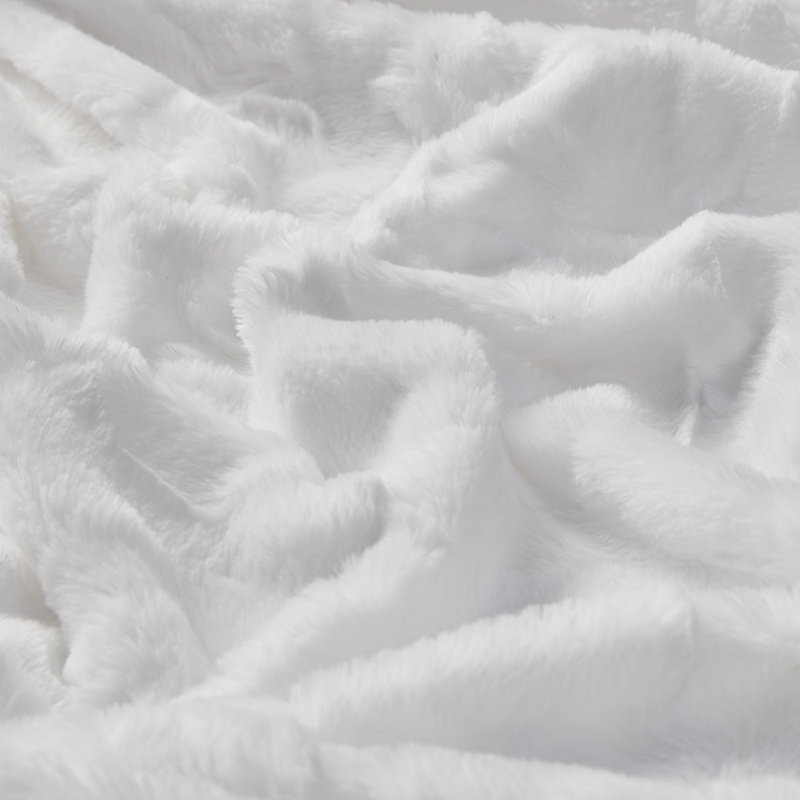 Jeté en fausse fourrure surdimensionné, Blanc