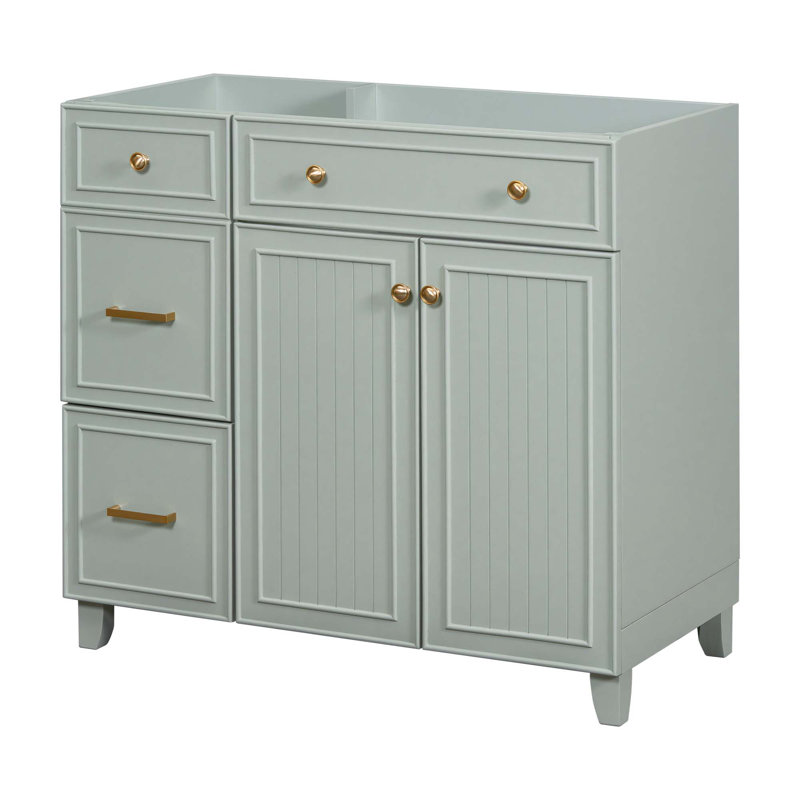 Meuble-lavabo vert 36 po, lavabo non inclus