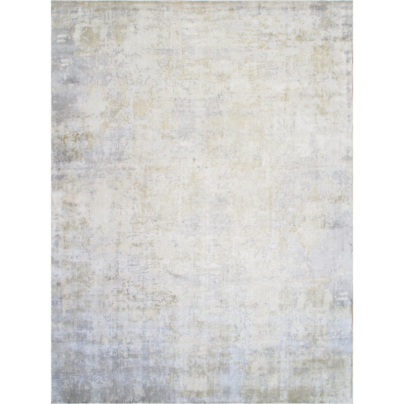 Beverly Abstract Area Rug in Silver / Brown, Rectangle 10' x 14'