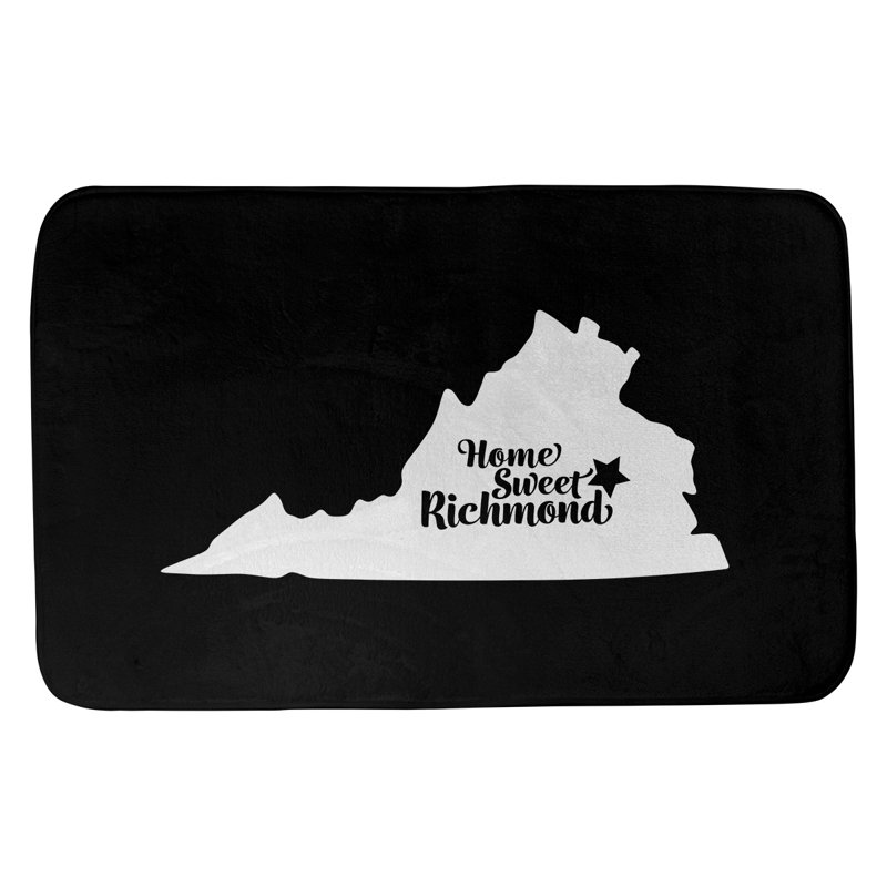 Tapis rectangulaire antidérapant pour salle de bain, L 17 po x L 21 po, Orange, Home Sweet Richmond