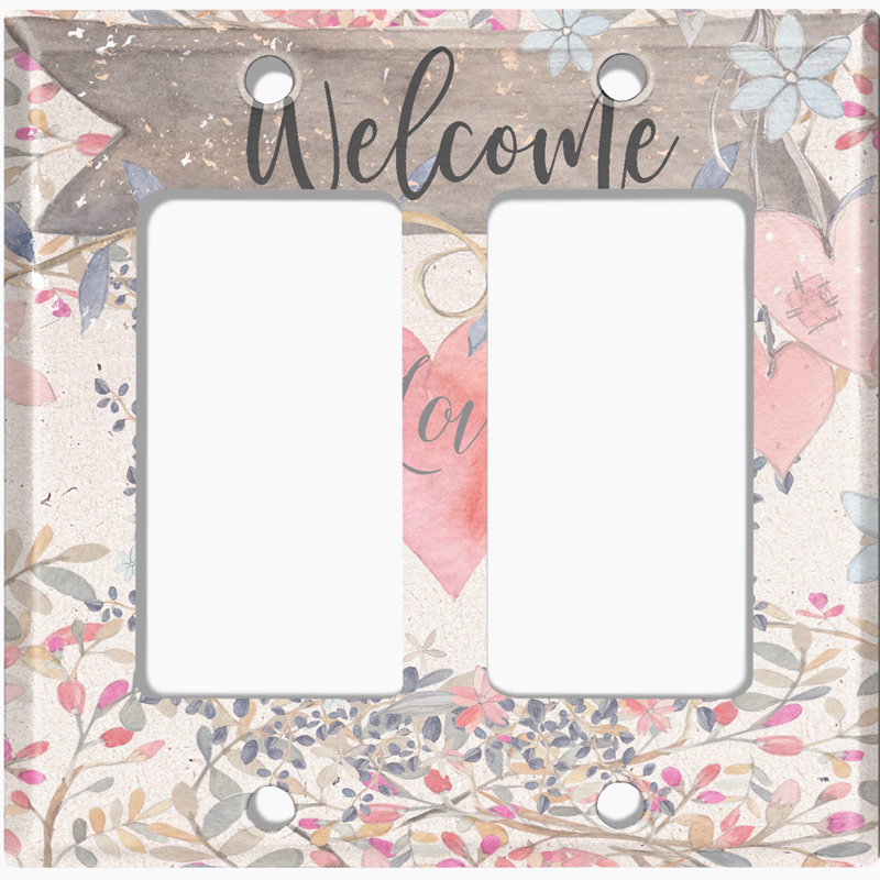 Plaque murale berçante Welcome Flower Love Heart