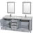 Sheffield 80" Freestanding Double Bathroom Vanity with Marble Top with 24" Mirrors-997948818-997948817