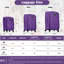 Bagages extensibles légers: 3 pièces avec sac marin violet - 3 sacs pratiques verrouillables et portables-124958173
