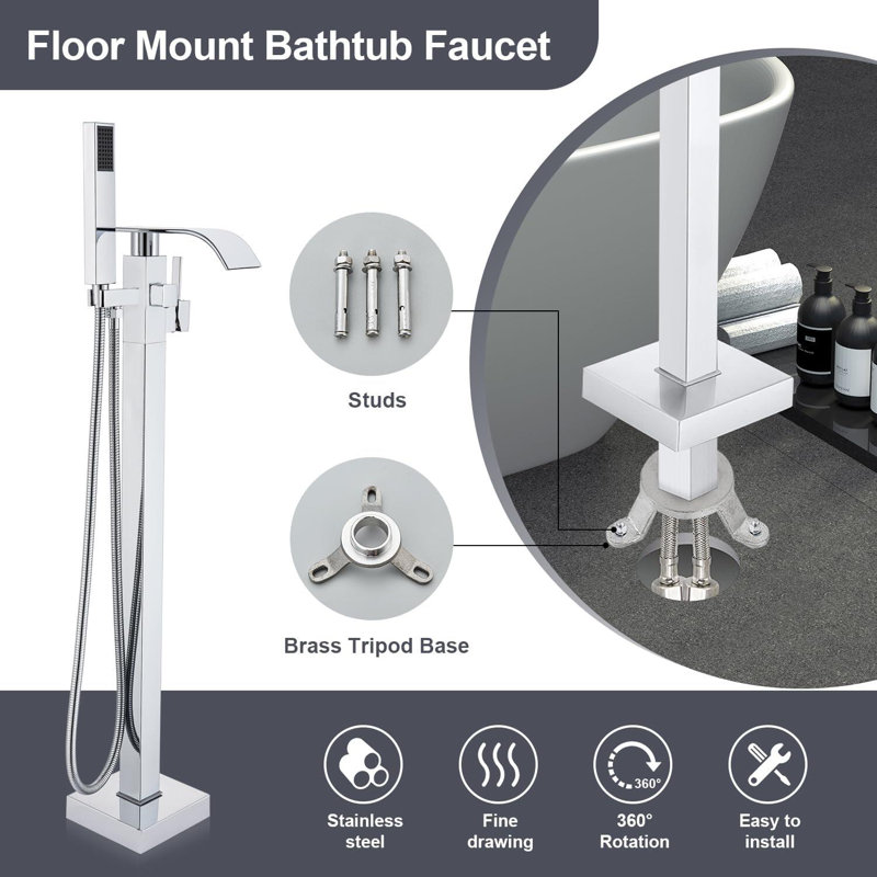 Floor Waterfall Faucet with Diverter