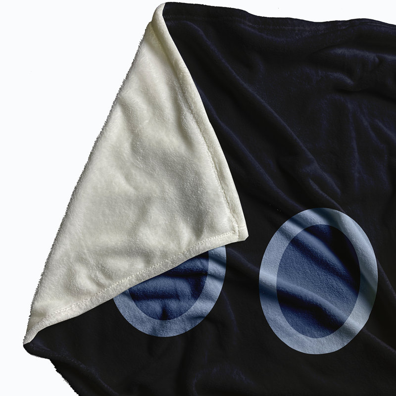 Elzy Plain Weave / Muslin Throw Blanket, Navy