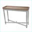 Table basse en bois de sapin peu encombrant pour petits espaces, pieds blanc antique et amp; Plateau naturel