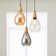 Cluster 3 Light Dimmable Glass Pendant with Different Lampshades Colours