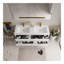 Meuble-lavabo mural avec lavabo, armoire de rangement flottante avec comptoir en résine de pierre et tiroirs à fermeture en douceur, blanc brillant-112707390