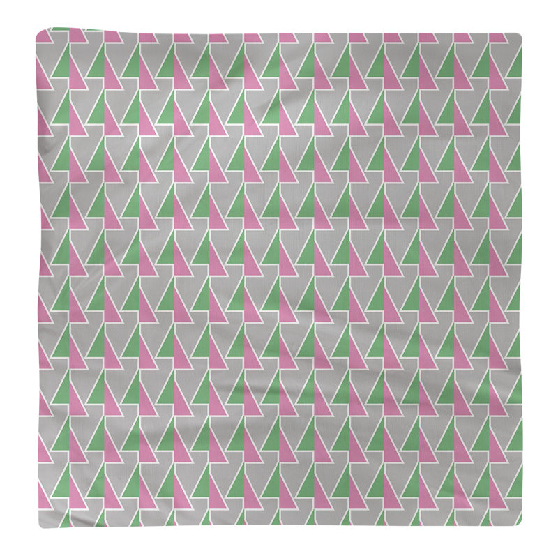 Jordao Cotton Geometric Square Napkin, 0.1" H x 22" W x 22" D, Green/Pink, Poly Twill