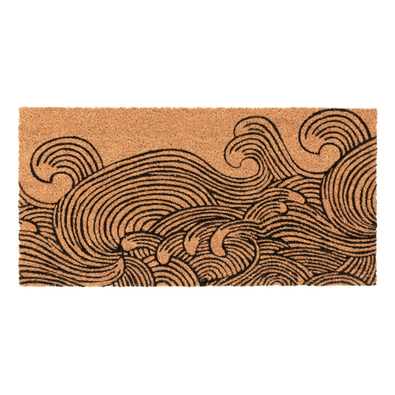 Wave Print Coir Doormat