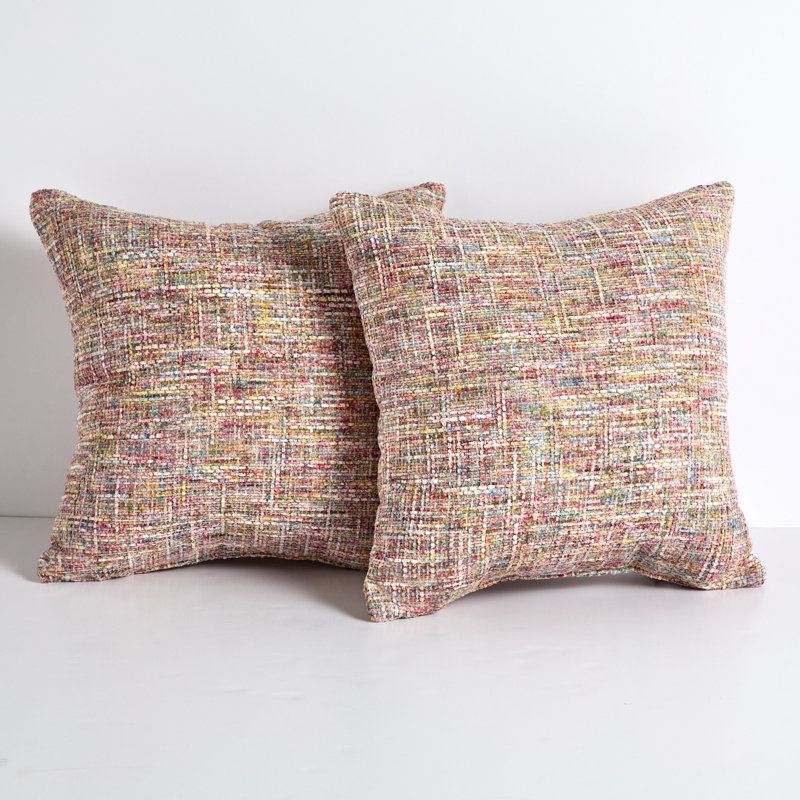 Textured Outdoor Reversible Throw Pillow, 20" H x 20" W, Avery Summer