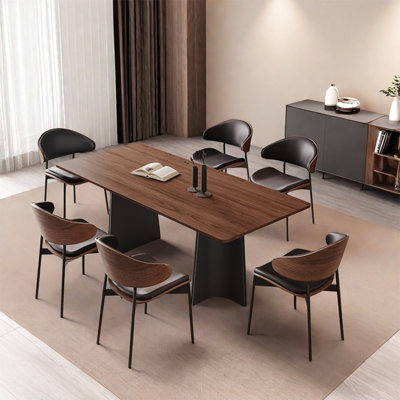 Retro rectangular family dining table sets