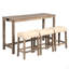 Ensemble de table de bar 4 pièces avec prise de courant, ensemble de table de bar et de chaises, ensemble de table de bar avec 3 tabourets rembourrés pour le salon, la salle à manger, la salle de jeux, brun