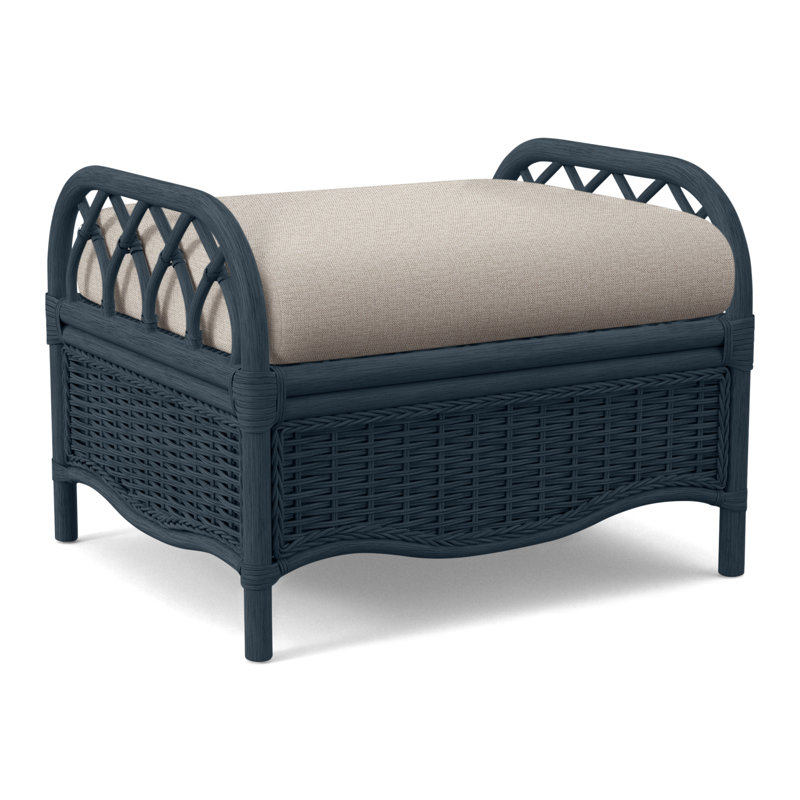 Everglade Ottoman, Beige Performance Fabric; 0851-73, Antique Black