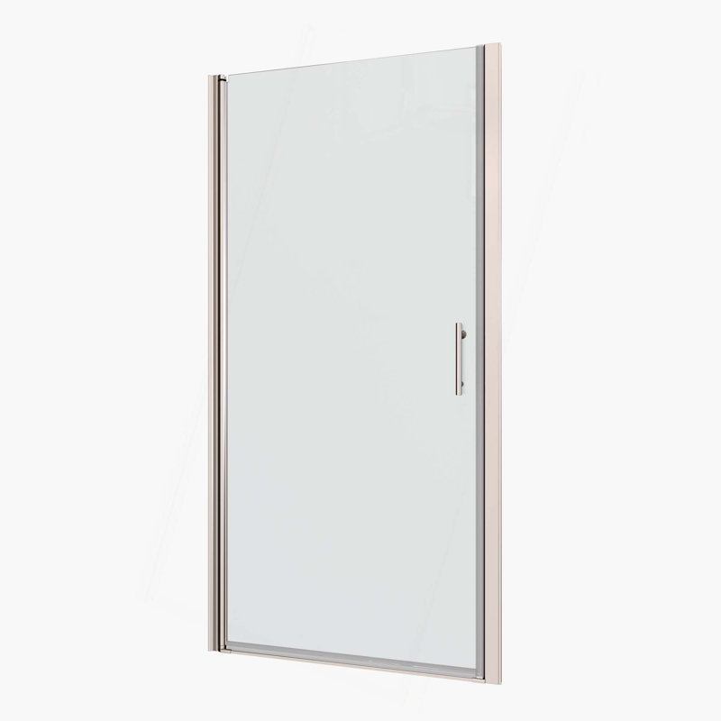Universal Pivot Shower Door,Open Outside,With 1/4" Tempered Glass, Chrome
