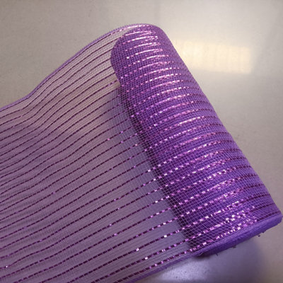 10,5 po X10Yds maille avec ruban de fines rayures d'aluminium
