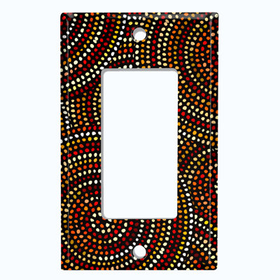 Metal Light Switch Plate Outlet Cover (Safari Pattern African Tribal Dot Art   - Single Toggle)