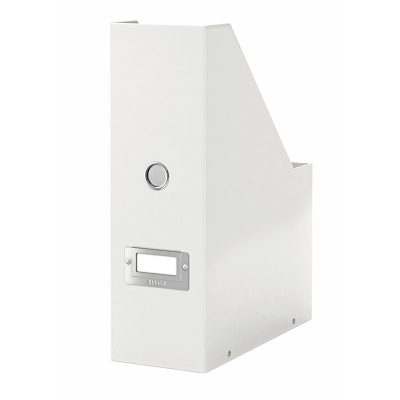 Cardboard Free Standing Magazine Rack, White